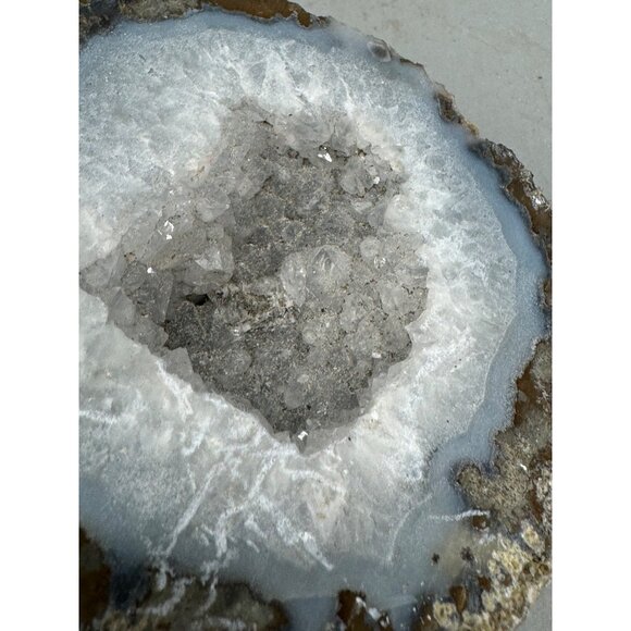 Natural Geode Rock Half With Crystalline Interior For Display Or Collection READ - Picture 10 of 10